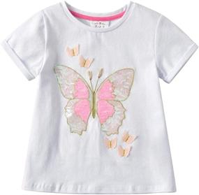 img 4 attached to DXTON Toddler Winter Crewneck T Shirt Girls' Clothing ~ Tops, Tees & Blouses