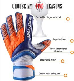 img 1 attached to Молодежные/взрослые футбольные вратарские перчатки с прочным захватом и защитой пальцев для предотвращения травм - бренд Shinestone