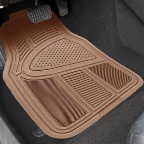 img 3 attached to 🚗 Matdology Heavy Duty Rubber Floor Mats: Universal Fit 4pc Front & Rear Vehicle Mats, All-Weather Protection for Cars, SUVs, and Trucks, Tan Beige