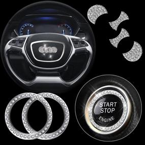 img 4 attached to 3Pcs Car Steering Wheel Emblem Sticker Bling Accessories For Audi A1 A3 A4 A5 A6 Q3 Q7 A7 A8 R8 TT