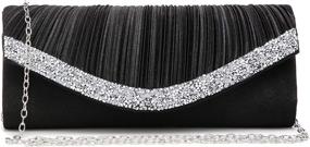 img 4 attached to Dasein Pleated Rhinestone Accented Evening Women's Handbags & Wallets ~ Clutches & Evening Bags