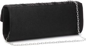 img 2 attached to Dasein Pleated Rhinestone Accented Evening Women's Handbags & Wallets ~ Clutches & Evening Bags