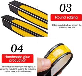 img 1 attached to Voroly Reflective Car Side Door Edge Protector Carbon Fiber Strips - Ultimate Auto Protection Guards Trim Stickers (Pack of 4)