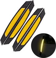 voroly reflective car side door edge protector carbon fiber strips - ultimate auto protection guards trim stickers (pack of 4) logo