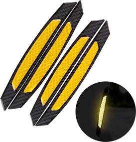 img 4 attached to Voroly Reflective Car Side Door Edge Protector Carbon Fiber Strips - Ultimate Auto Protection Guards Trim Stickers (Pack of 4)