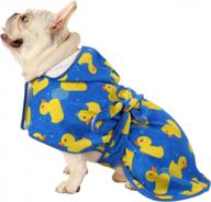 super absorbent dog bathrobe with hood - quick drying towel for all breeds and sizes s-xxl - blue rubber ducks design - s logo