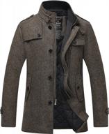 windproof stand collar pea coat for men in wool blend - wantdo logo