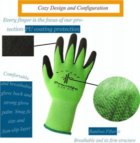img 3 attached to 6 Pairs Of Bamboo Gardening Gloves For Men And Women - Ideal For Patio, Lawn, Yard Work, Weed Pulling And Weeding (Medium Size) By Dowellife