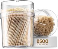 2500-piece wooden toothpicks with reusable holder - sturdy smooth finish toothpicks for cocktails, appetizers & more logo