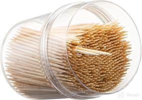 img 1 attached to 2500-Piece Wooden Toothpicks with Reusable Holder - Sturdy Smooth Finish Toothpicks for Cocktails, Appetizers & More