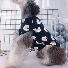 img 1 attached to WEYATO Dog Shirts Flowers Summer Cool Beach Shirts Comfy Stylish Breathable Puppy T-Shirts Cotton Vest Clothes for Dogs and Cats Pet Apparel Design Adorable Casual Cozy Dog Shirt - Black, Size Large