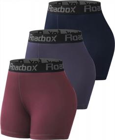 img 4 attached to Women'S 3 Volleyball Shorts W/ Pockets: Roadbox Compression For Running, Workout, Yoga, Cycling, Swimming & Dance!