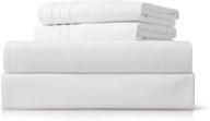 king size bed sheets set - 4 piece microfiber with 14” deep pockets - st starcast white logo