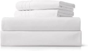 img 4 attached to King Size Bed Sheets Set - 4 Piece Microfiber With 14” Deep Pockets - ST Starcast White