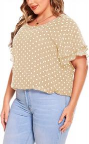 img 1 attached to 👚 IN'VOLAND Plus Size Polka Dot Ruffle Sleeve Chiffon Blouse Flowy Tops Shirt for Women - Loose Casually Stylish