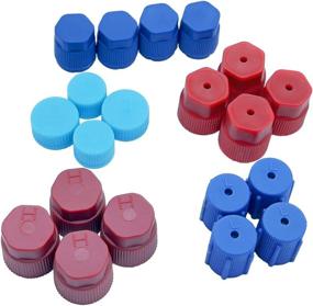 img 4 attached to 🔌 High-Quality R134a/R12 Air Conditioning Service AC System Charging Port Caps - 20Pcs/Set (4Pcs per Size: 13mm, 13.5mm, 14mm, 16mm, 17mm, 17.5mm)