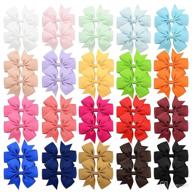 🎀 adorable 40pcs grosgrain hair clips for baby girls - perfect hair accessories, bows for newborns, infants & toddlers (3 inches) логотип