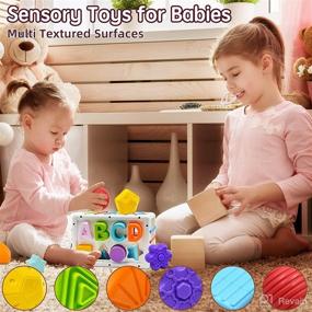 img 3 attached to 👶 Baby Shape Sorter Toys for 9-18 Months, Autism Sensory Bin Toy with 6 Texture Balls & 8 Shape Blocks Montessori Fine Motor Skill Activity Center Toy for 1-2 Year Old Toddlers - Perfect Boys & Girls Gifts