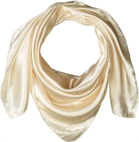 img 4 attached to Elegant Large Solid Color Square Women's Accessories via Scarves & Wraps