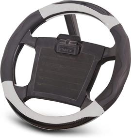 img 3 attached to Premium PU Leather Microfiber Anti-Slip Steering Wheel Cover for Club Car, World 9.99 Mall (Black Grey)