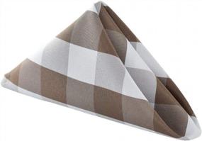 img 3 attached to Add Elegance To Your Table With Maxmill Checkered Cloth Napkins - Set Of 4 Coffee And White Gingham Plaid Serviette For Family Dinners, Weddings, Parties, And Banquets