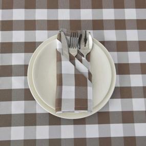 img 2 attached to Add Elegance To Your Table With Maxmill Checkered Cloth Napkins - Set Of 4 Coffee And White Gingham Plaid Serviette For Family Dinners, Weddings, Parties, And Banquets