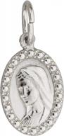 sterling silver mm oval virgin mary medal with textured border logo