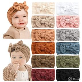 img 4 attached to 👶 Prohouse 12 Pack Baby Nylon Headbands Hairbands Hair Bow Elastics Hair Accessories for Baby Girls Newborn Infants Toddlers Kids