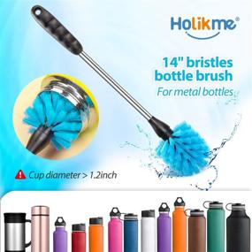 img 3 attached to 🧼 Efficient Cleaning with Holikme 8-Pack Bottle Brush Set for Narrow Neck Bottles, Decanters, Cups, Hydro Flasks, Sinks, and more in Turquoise