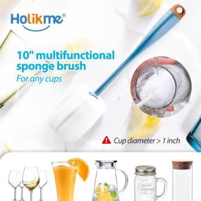 img 1 attached to 🧼 Efficient Cleaning with Holikme 8-Pack Bottle Brush Set for Narrow Neck Bottles, Decanters, Cups, Hydro Flasks, Sinks, and more in Turquoise