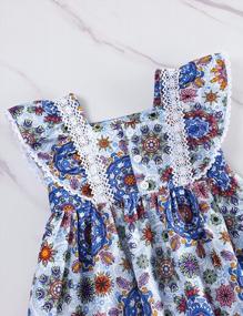img 2 attached to 🌻 Sunflower Floral Princess Button Lace Bohemia Sleeveless Toddler Girl Dress - Stylish Clothes
