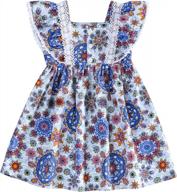 🌻 sunflower floral princess button lace bohemia sleeveless toddler girl dress - stylish clothes логотип