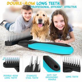 img 2 attached to 2-In-1 Pet Grooming Tools - Dog Rake For Tangle And Knot Removal, Cat Comb For Loose Undercoat - Ideal For Long And Short Hair Breeds