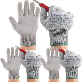 img 4 attached to Dowellife Cut Resistant Work Gloves For Men & Women, 3 Pairs Medium Grey Mechanics Gardening Fishing Gloves