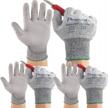 dowellife cut resistant work gloves for men & women, 3 pairs medium grey mechanics gardening fishing gloves logo