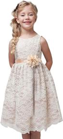 img 3 attached to 🌸 Bow Dream Vintage Flower Princess Dresses: Enchanting Girls' Clothing