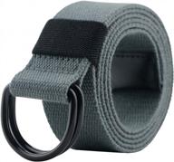 durable and stylish canvas belt with metal double d ring buckle for a secure fit - available for men and women, 1 1/2" wide logo