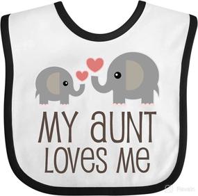 img 2 attached to 👩 Inktastic My Aunt Loves Me Baby Bib: The Perfect Expression of Love from Aunt to Niece/Nephew!