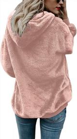 img 3 attached to Women'S Fuzzy Oversized Fleece Sweatshirt With Pockets - Available In Sizes S-XXL From Acelitt