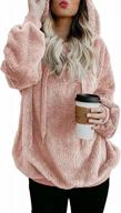 women's fuzzy oversized fleece sweatshirt with pockets - available in sizes s-xxl from acelitt logo