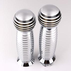 img 2 attached to Chrome KiWAV Billy Handlebar Grips - Pair Of 1 Inch (25Mm) Harley-Davidson Motorcycle And Chopper Compatible Grips