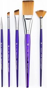img 4 attached to Royal & Langnickel Moderna, 5Pc Stroke Variety Brush Set For All Painting Mediums, Includes - Stroke, Angular, Fan & Spotter Brushes