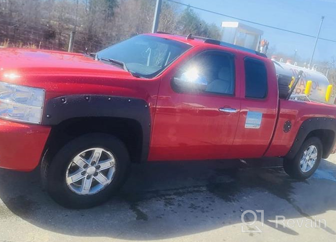 img 1 attached to Paintable Smooth Black Wheel Covers For 07-13 Chevy Silverado 1500 With G-PLUS Fender Flares - Compatible With 69.3" Short Bed Crew Cab (Excludes 07 Classic Models) - Set Of 4 review by Trey Dikici