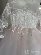 img 1 attached to Abaowedding Kids Trailing Gowns with Lace Embroidery and Sheer Long Sleeves review by Craig Waters