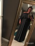 img 1 attached to Long One Shoulder Maxi Dress For Women - Flowy And Casual With 3/4 Short Sleeves By KOH KOH review by Darius Early