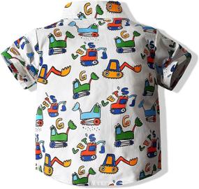 img 2 attached to Hawaiian Summer Sleeve Button Holiday Boys' Clothing - Tops, Tees & Shirts