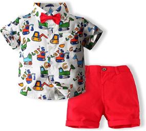 img 4 attached to Hawaiian Summer Sleeve Button Holiday Boys' Clothing - Tops, Tees & Shirts