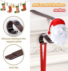 img 2 attached to 4 Pack Christmas Stocking Holder Adjustable Non-Slip Stainless Steel Portable Stockings Hooks Fireplace Shelf Staircases Bronze SHareconn