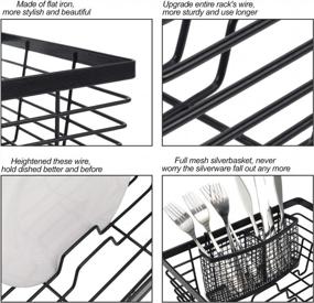 img 3 attached to Organize Your Kitchen In Style With TQVAI Metal Dish Drying Rack And Silverware Holder In Black