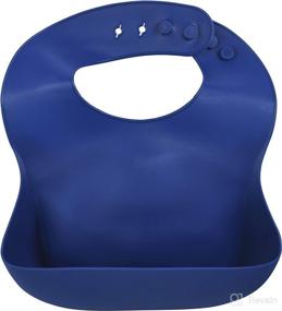 img 4 attached to Modern Silicone Baby Bib - Adjustable Fit Waterproof Catch Bibs by Three Little Tots